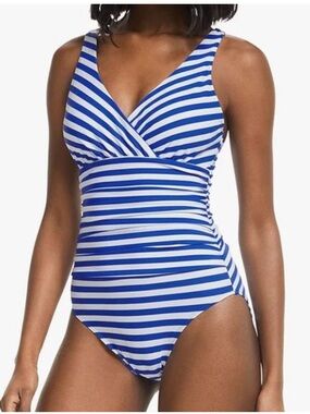 NWOT Boden Talamanca Swimsuit Blue and White Striped US 8